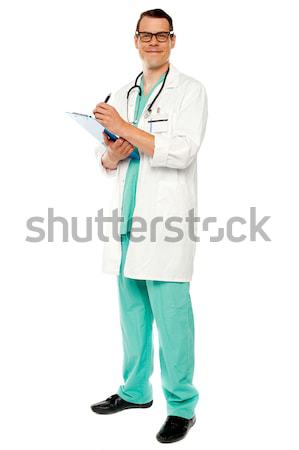 Zdjęcia stock: Portret · lekarza · piśmie · recepta · medycznych