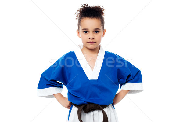 Little girl in a kimono with a black sash Stock photo © stockyimages