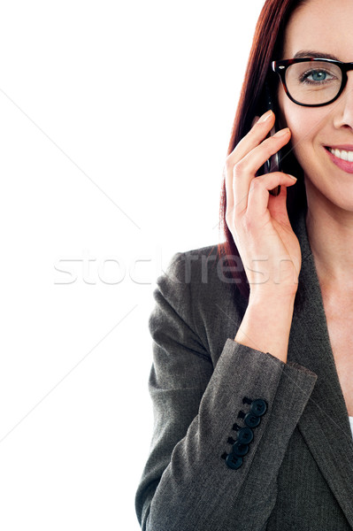 Cropped image of a lady using a mobile phone Stock photo © stockyimages