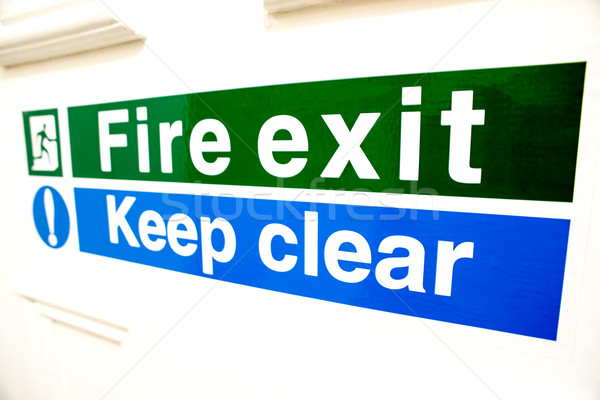 Fire exit keep clear sign Stock photo © stockyimages