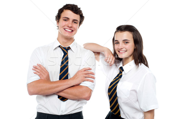Snapshot of cheerful teen student friends Stock photo © stockyimages