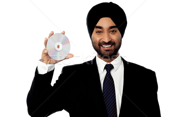 Hideg menedzser mutat CD okos igazgató Stock fotó © stockyimages
