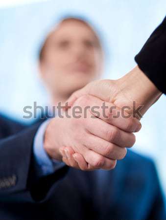 дело заблокированный Поздравляю бизнеса рукопожатие два Сток-фото © stockyimages