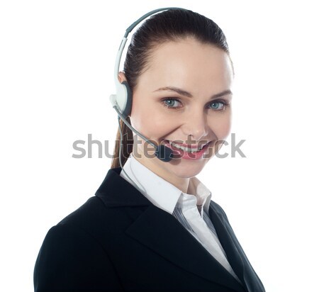 Erschossen Call Center weiblichen Executive tragen Stock foto © stockyimages