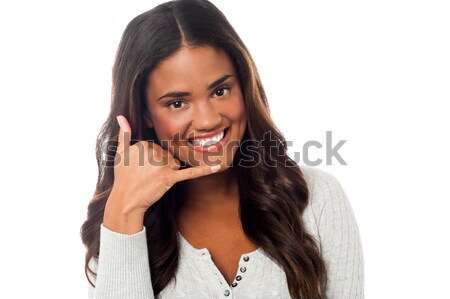 Stock photo: Call me later, mock call gesture