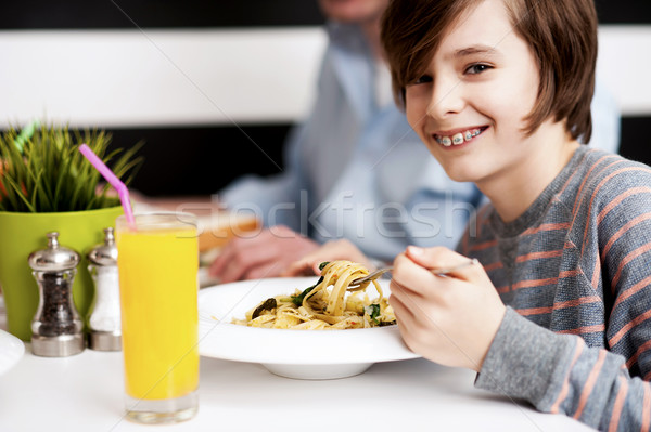 мальчика продовольствие свежие сока полосатый Сток-фото © stockyimages