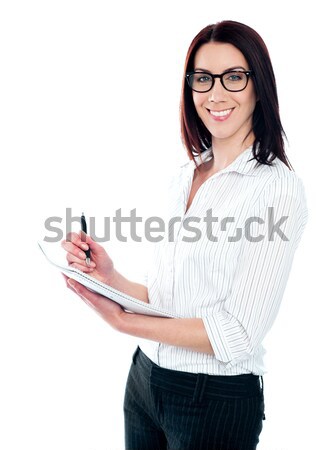 Spelen kaarten zakenvrouw klaar business vrouwen Stockfoto © stockyimages