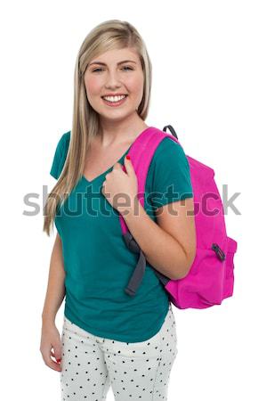 à poil long adolescente portrait souriant [[stock_photo]] © stockyimages