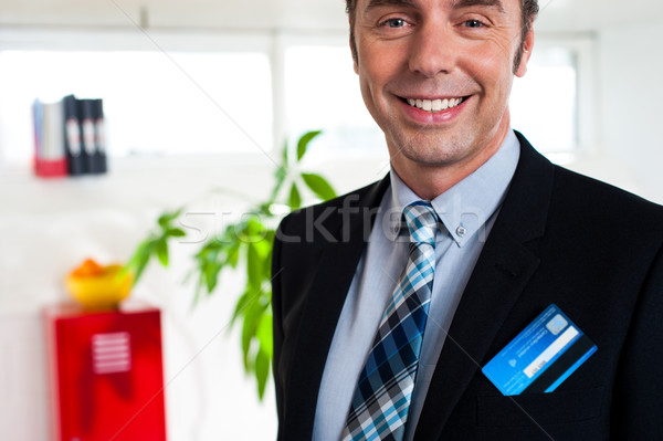 Entrepreneur with credit card in his blazer pocket Stock photo © stockyimages