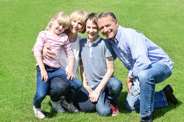Lovable family posing in the park Stock photo © stockyimages