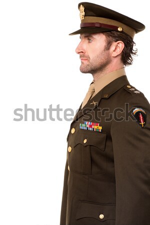 Side view of military officer salutation Stock photo © stockyimages