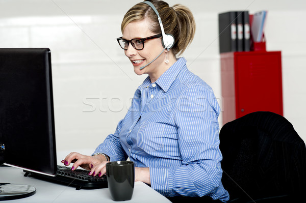 Foto stock: Femenino · ayudante · cliente · negocios · ejecutivo