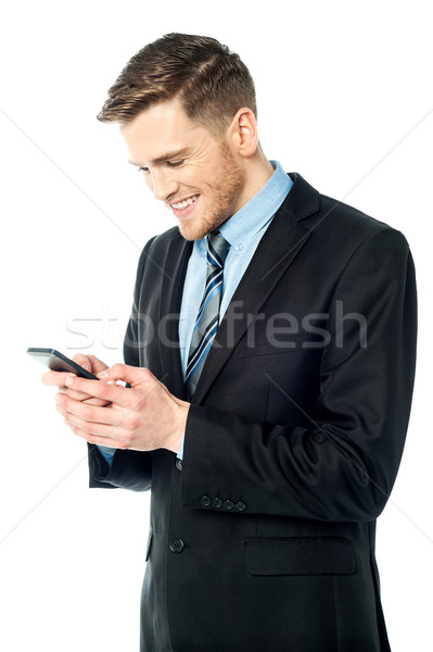 Сток-фото: бизнесмен · мобильного · телефона · корпоративного · парень