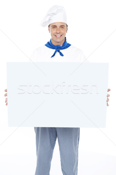 Foto stock: Bonito · masculino · chef · anúncio · conselho