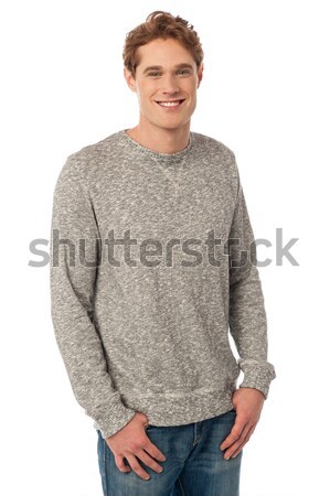 Knap cool fat poseren stijl jonge Stockfoto © stockyimages