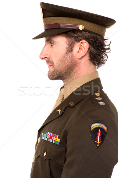 молодые армии офицер изолированный Сток-фото © stockyimages