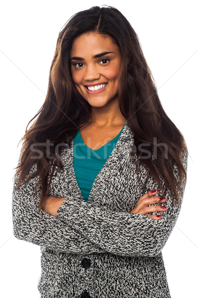 Pretty mixed latin female model posing in style Stock photo © stockyimages