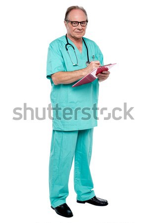 Foto stock: Asia · cirujano · posando · manos · uniforme · abrigo