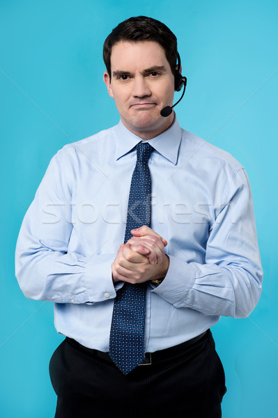Expressive Call Center Executive Business Mann Stock foto © stockyimages