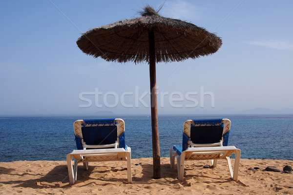 Relaxing area nearby sandy beach Stock photo © stockyimages