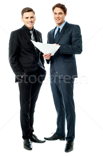 Stock photo: Young ceo's discussing business plan