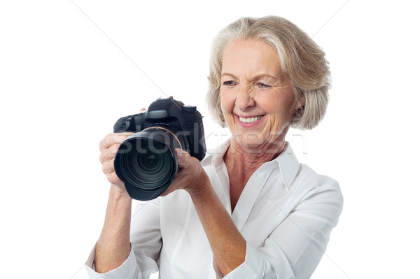 Alle foto's me gelukkig vrouw Stockfoto © stockyimages