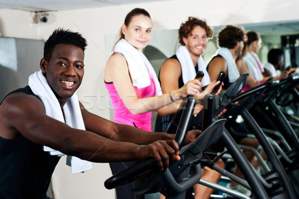 Energetic group working out together Stock photo © stockyimages