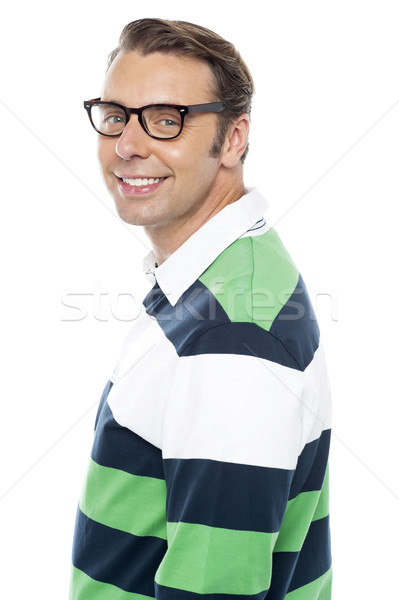 時髦 年輕人 冒充 半長 肖像 孤立 商業照片 © stockyimages