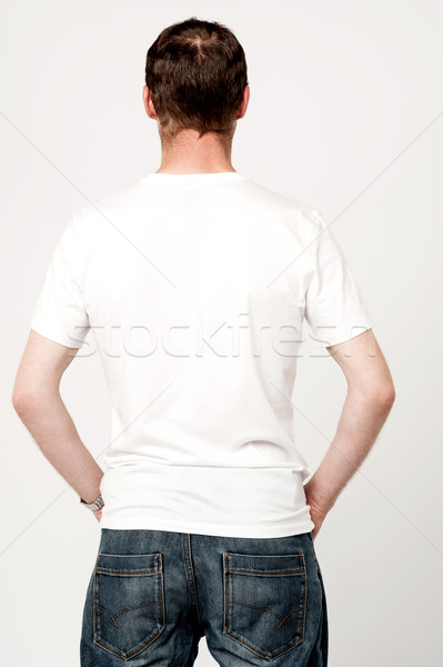 Hátulnézet középkorú férfi hátsó nézet kezek farmer hát Stock fotó © stockyimages