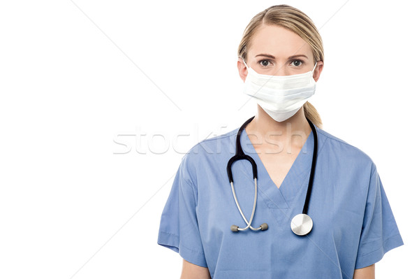Gotowy chirurgii kobiet chirurg stwarzające Zdjęcia stock © stockyimages