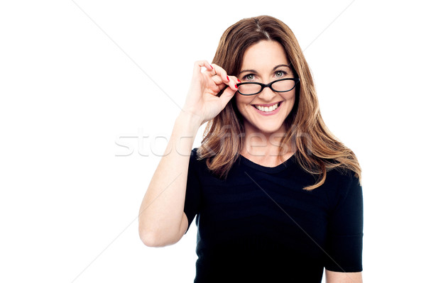 Regarder bon aujourd'hui femme souriante Homme blanche [[stock_photo]] © stockyimages