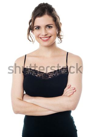 Calm beautiful smiling woman in party wear attire Stock photo © stockyimages