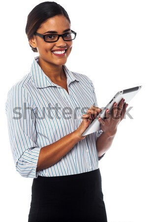 Lady secretary ready to take down important notes Stock photo © stockyimages