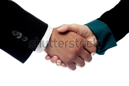 Businessmen shaking hands, closeup shot. Stock photo © stockyimages