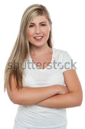Confident teen blonde girl Stock photo © stockyimages