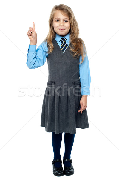 Schoolmeisje hand vraag school gelukkig Stockfoto © stockyimages