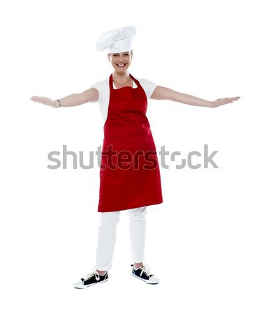 Chef rouge tablier portrait souriant [[stock_photo]] © stockyimages