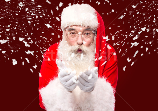 哇 聖誕老人 吹 播放 雪 享受 商業照片 © stockyimages