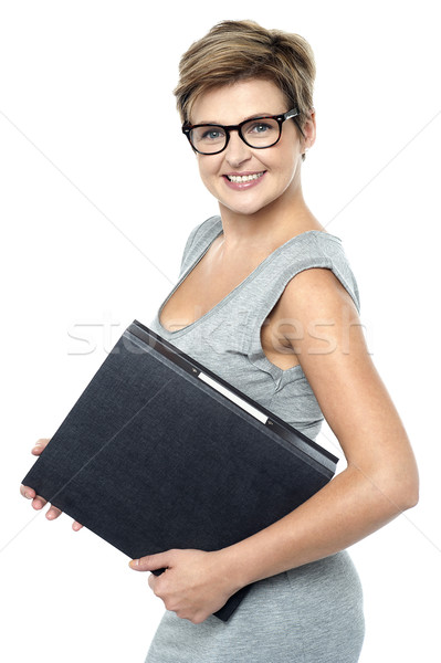 Herrlich Business Dame Arbeit halten wichtig Stock foto © stockyimages