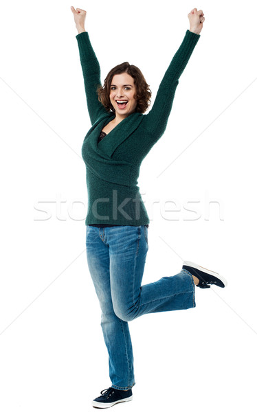 Ravi jeune femme danse portrait femme mains [[stock_photo]] © stockyimages