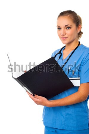 Jovem alegre feminino médico encantador Foto stock © stockyimages