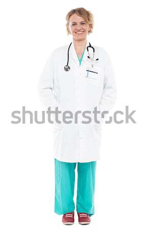 Teljes alakos portré tapasztalt női orvos izolált Stock fotó © stockyimages