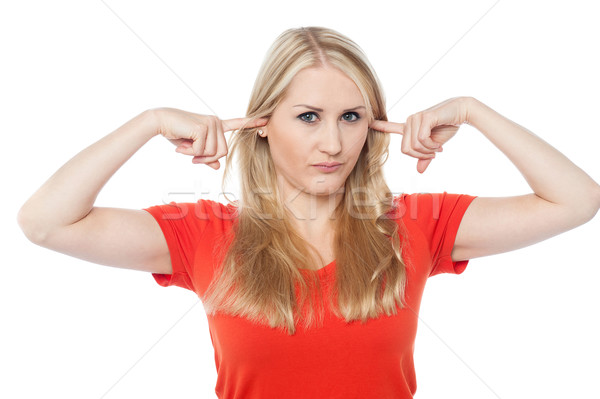 Délelőtt nem összes nő ujjak fülek Stock fotó © stockyimages