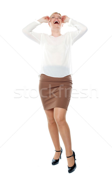 Pretty woman râs tare shot Imagine de stoc © stockyimages