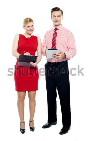 Beautiful child with teacher, shot in studio Stock photo © stockyimages