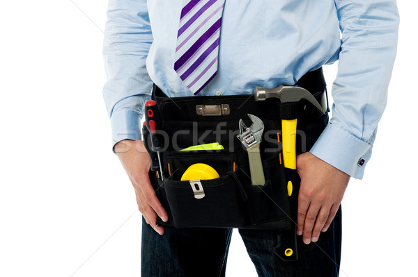 Closeup image of handyman tool belt Stock photo © stockyimages