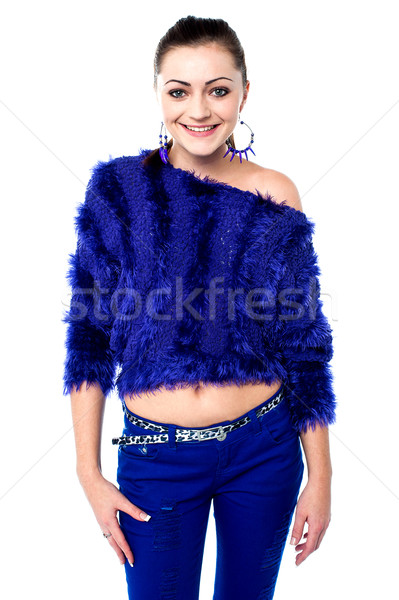 Stylish young girl in trendy attire Stock photo © stockyimages