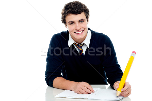 Smiling attractive youngster kid studying Stock photo © stockyimages