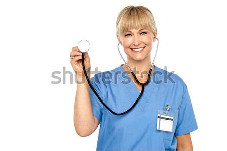 Pronto regular verificar para cima alegre médico Foto stock © stockyimages