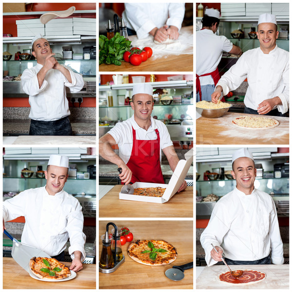Yummy pizza's are ready! Stock photo © stockyimages